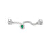 Fabergé x Beetlejuice Beetlejuice White Gold & Emerald Twisted Headworm Collar Bar
