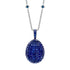 White Gold Mosaic Blue Sapphire Egg Pendant