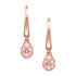 Rose Gold Diamond & Pink Guilloché Enamel Hoop Drop Earrings