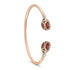 Rose Gold Diamond & Red Guilloché Enamel Open Bracelet