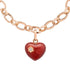 Rose Gold Red Guilloché Enamel and Diamond Heart Charm