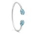 White Gold Diamond & Teal Guilloché Enamel Open Bracelet