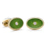 Yellow Gold Diamond & Green Guilloché Enamel Oval Cufflinks