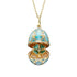 Yellow Gold Diamond & Turquoise Guilloché Enamel Clover Surprise Locket