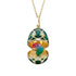 Heritage Yellow & White Gold Diamond & Green Guilloché Enamel Chameleon Surprise Locket