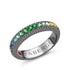 Rainbow Multicoloured 5mm Gemstone Fluted Wide Eternity Ring