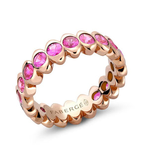 Cosmic Curve Rose Gold Pink Sapphire Eternity Ring