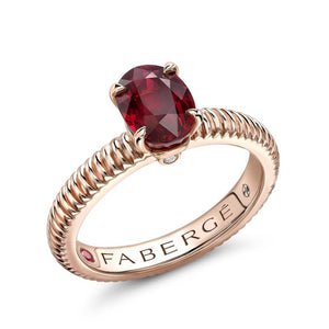 Rose Gold Ruby Fluted Ring