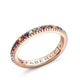 Multicoloured Gemstone Fluted Eternity Ring