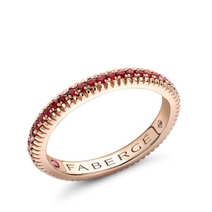 Rose Gold Ruby Fluted Eternity Ring