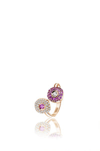 Baby Ghost Ring Tsavorites & Sapphires