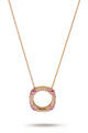 Gold Ghost Scarf Ring and Necklace Pink Sapphires
