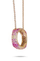 Gold Ghost Scarf Ring and Necklace Pink Sapphires