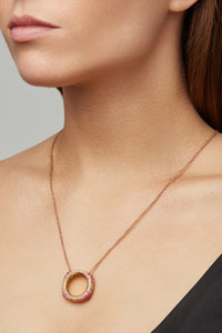 Gold Ghost Scarf Ring and Necklace Pink Sapphires
