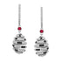 Fabergé x Beetlejuice Beetlejuice White Gold, Ruby & Black Enamel Spiral Earrings