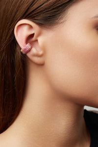 Gold Ghost Earcuff Pink Sapphires