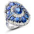 Blue Sapphire Ring Set With & Blue Diamonds Sapphires
