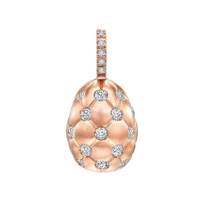 Brushed Rose Gold Diamond Egg Charm