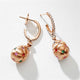 Brushed Rose Gold Diamond & Multicoloured Gemstone Egg Drop Earrings