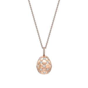 Brushed Gold & Diamond Set Egg Pendant