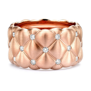 Brushed Rose Gold & Diamond Set Grande Ring