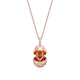 Brushed Rose Gold & Diamond Set Ruby Heart Surprise Egg Pendant