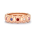 Brushed Rose Gold & Multicoloured Gemstone Set Ring