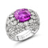 Cushion Cut Purple Sapphire Ring Set With Diamonds