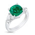 Emerald Cushion Cut Ring set with Diamonds