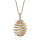 Gold Diamond Pavé Spiral Egg Pendants