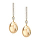 Gold Diamond Set Egg Drop Earrings