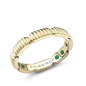 Gold Fluted Gemsation Ring