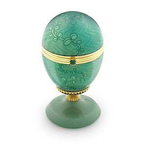 Limited-Edition 18k Yellow Gold Yellow Guilloché Enamel Egg Objet