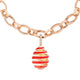 Gold, Diamond & Red Lacquer Spiral Egg Charms