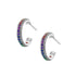 Gold & Rainbow Gemstone Fluted Hoop Earrings