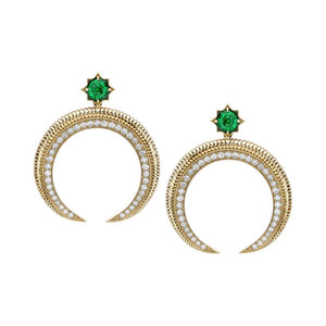 Hilal Crescent Diamond Earrings