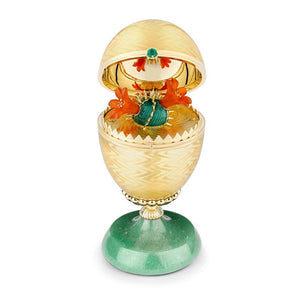 Limited-Edition 18k Yellow Gold Yellow Guilloché Enamel Egg Objet