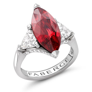 Marquise Cut Ruby Ring Set With Diamonds
