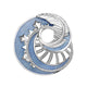 Mystére Sterling Silver Blue Guilloché Laquer Pendant Brooch