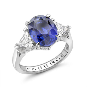 Oval Cut Blue Sapphire Ring Set With Diamonds