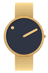 40 mm / Midnight Blue dial / Matt gold mesh band