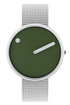 40 mm / Fresh Olive dial / Matt steel mesh band
