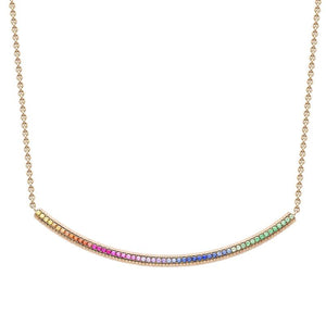 Gold Rainbow Fluted Choker Necklace