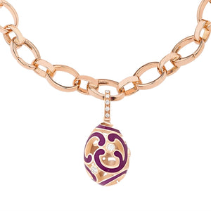 Rose Gold Charm with Purple UV Cured Enamel