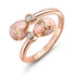 Rose Gold Diamond & Pink Guilloché Enamel Crossover Ring
