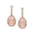 Rose Gold Diamond & Pink Guilloché Enamel Egg Drop Earrings