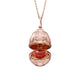 Rose Gold Diamond & Pink Guilloché Enamel Heart Surprise Locket