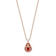 Rose Gold Diamond & Red Guilloché Enamel Petite Egg Pendant