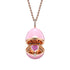 Rose Gold, Diamond & Pink Sapphire Heart Surprise Locket with Pink Lacquer