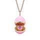 Rose Gold, Diamond & Pink Sapphire Heart Surprise Locket with Pink Lacquer